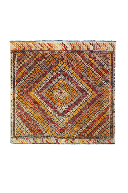 1960s Puturge Handmade Vintage Rug | 100x100 cm - Dervish Rugs