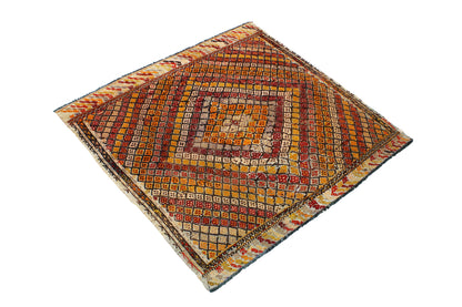 1960s Puturge Handmade Vintage Rug | 100x100 cm - Dervish Rugs