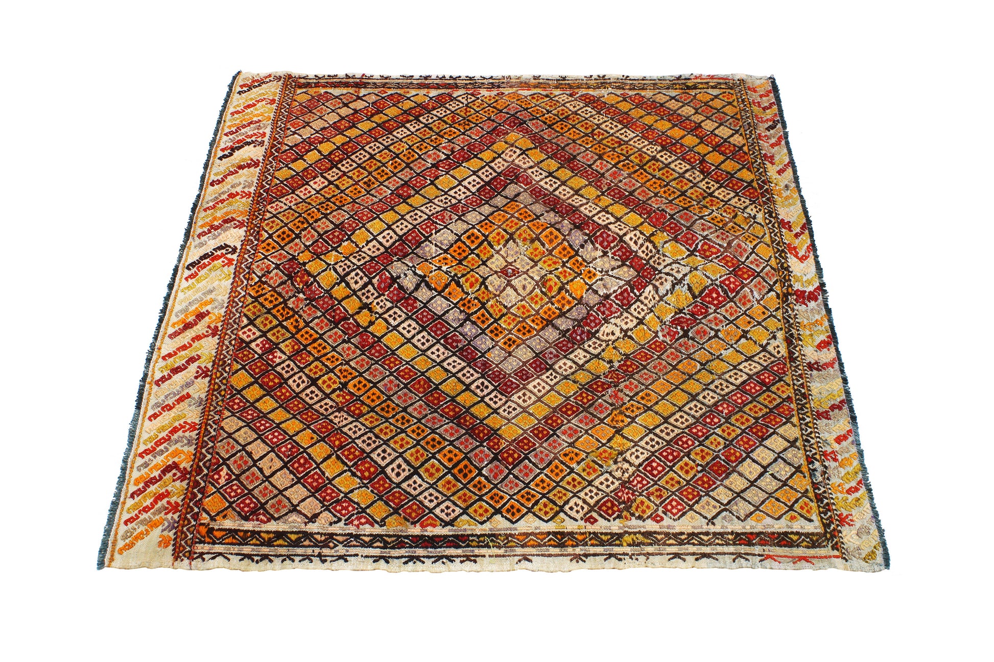 1960s Puturge Handmade Vintage Rug | 100x100 cm - Dervish Rugs