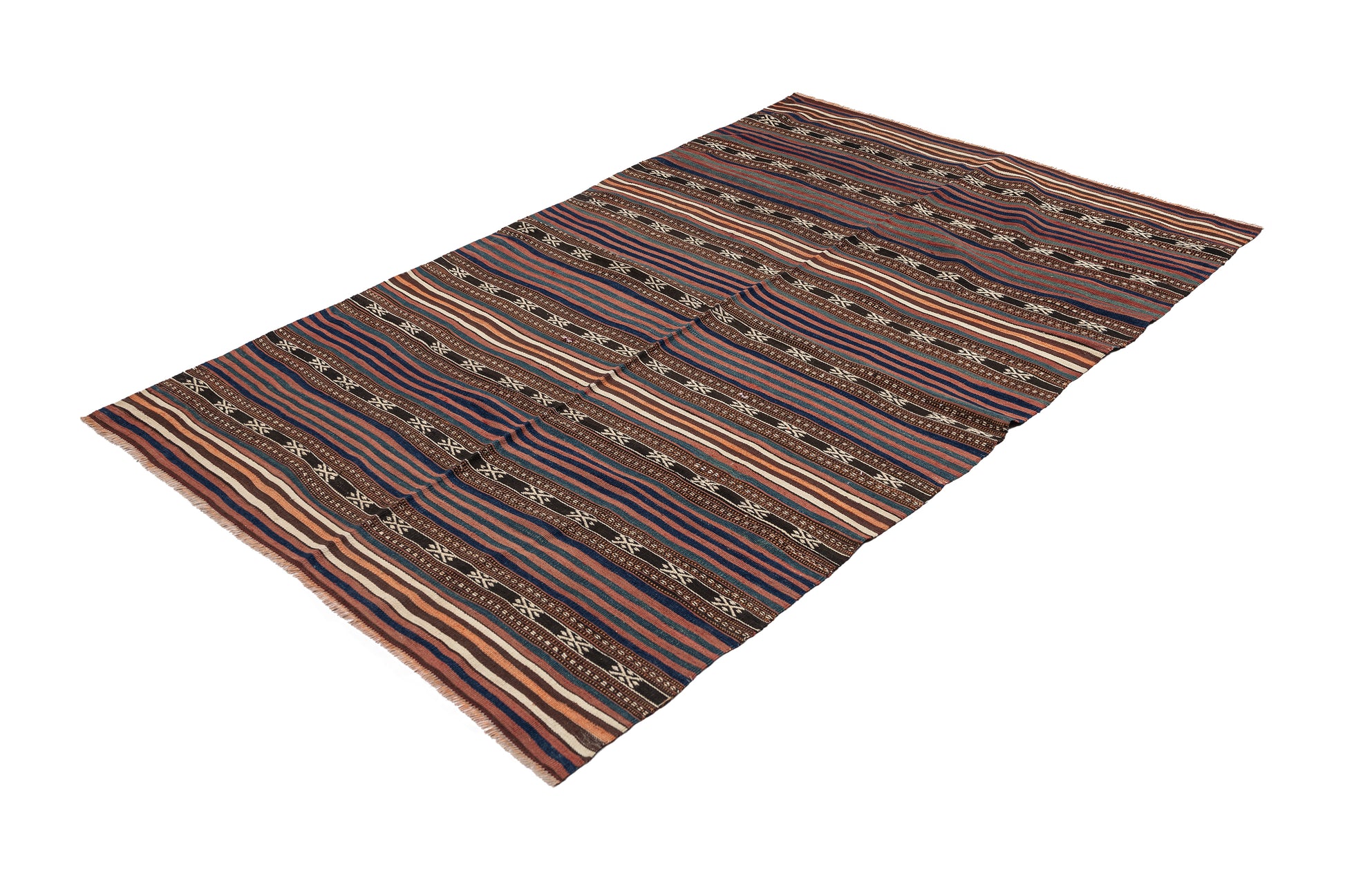 1960s Karasi Handmade Vintage Turkish Kilim Rug | 125x200 cm - Dervish Rugs